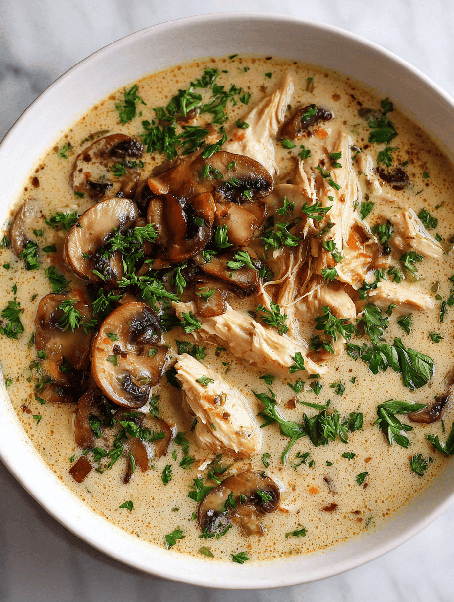 creamy mushroom chicken soup recipe